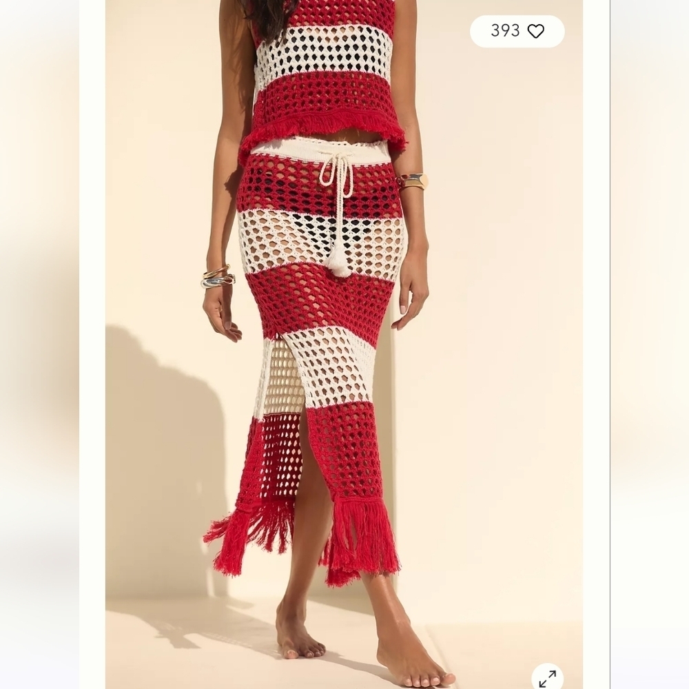 Farm Rio NWOTs Striped Crochet Skirt Set - Picture 8 of 12